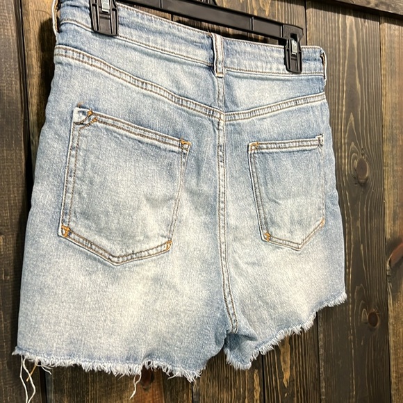 Anthropologie Pilcro Denim Shorts 27 Distressed High Rise Cutoffs Boho Festival - Picture 5 of 9